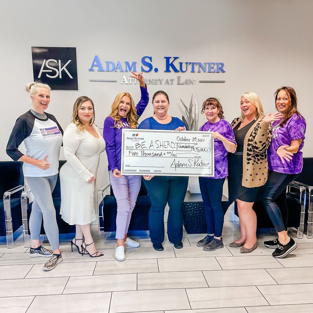 Adam kutner cares foundation donation to b. E. A s. H. E. R. O. Foundation.